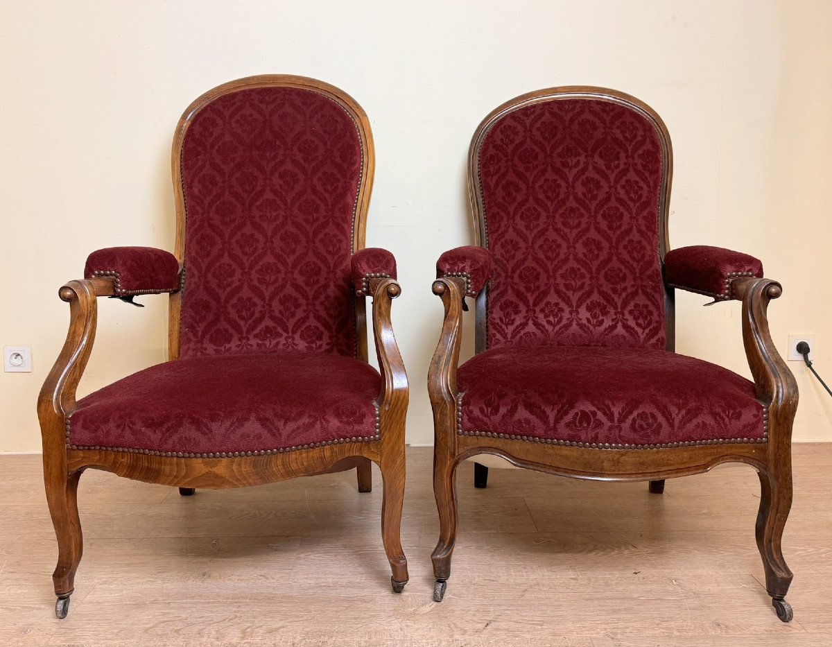 Paire De Fauteuils époque Louis Philippe A Crémaillères