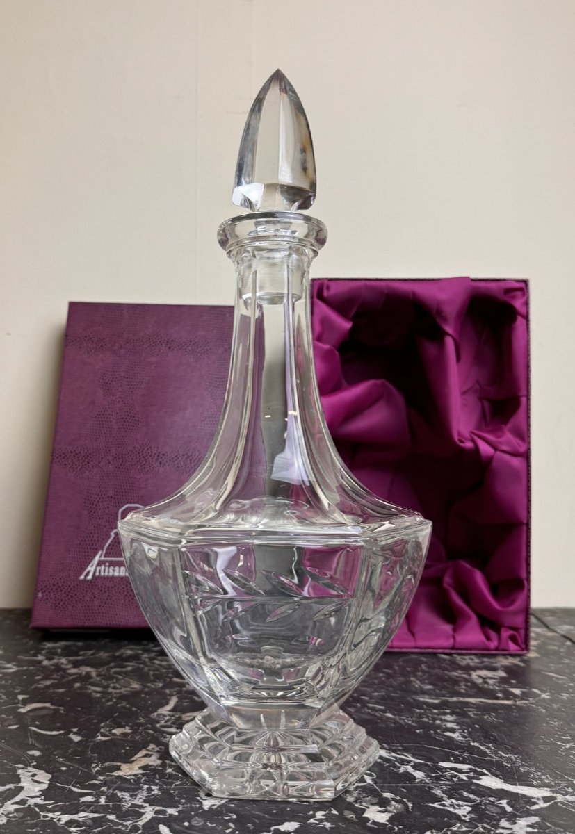 Cristal De Lorraine: Wine Carafe With Original Box-photo-2