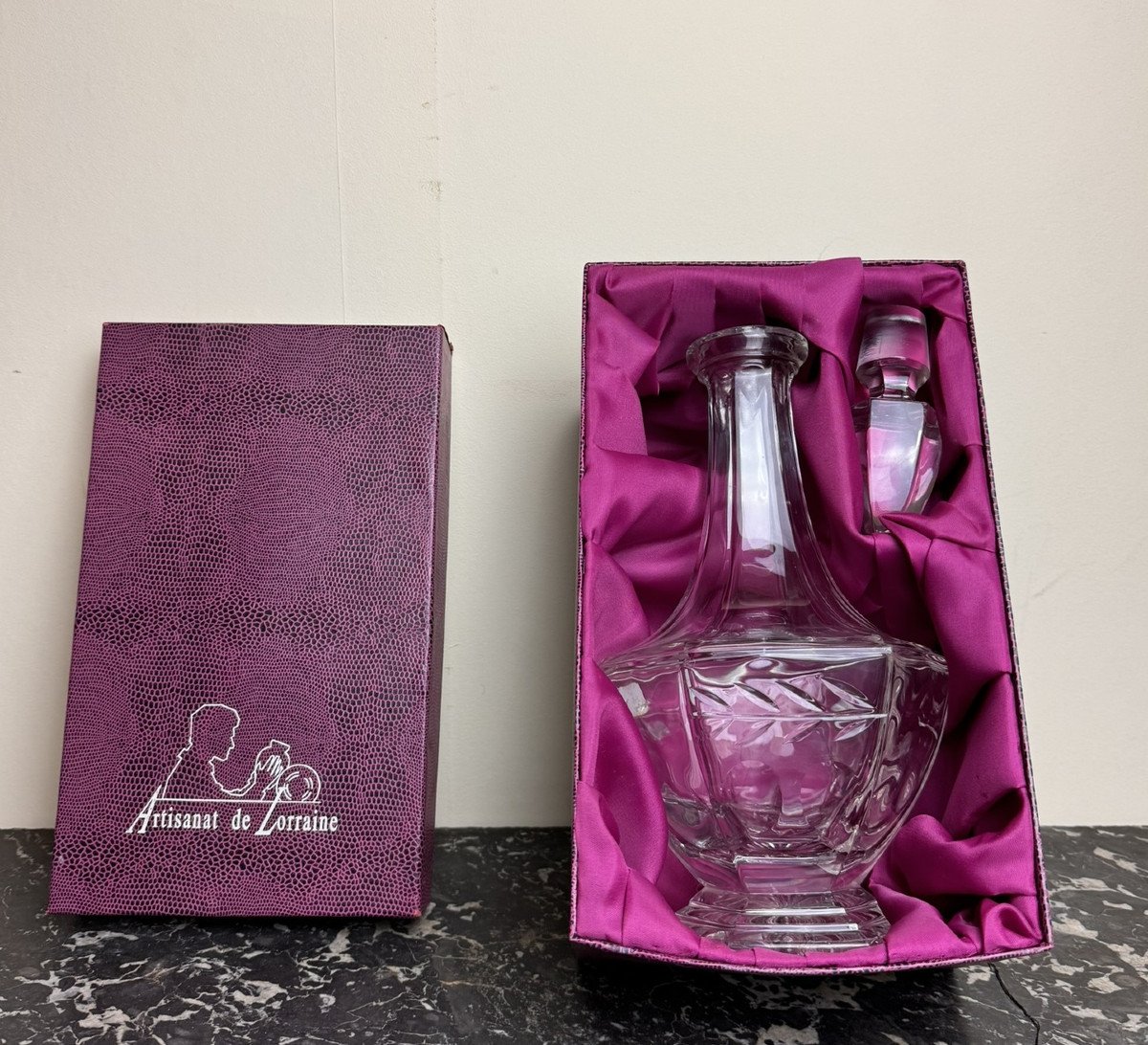 Cristal De Lorraine : Carafe A Vin Avec Coffret d'Origine