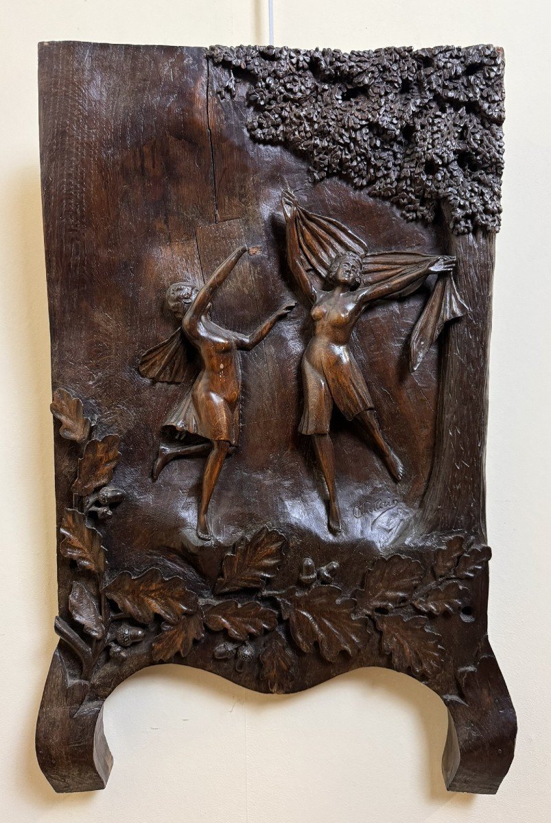 Architectural Panel Or Low Relief In Carved Wood -photo-3