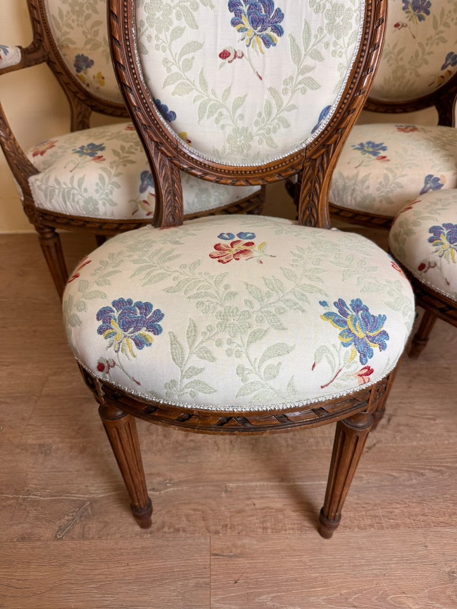 Two Armchairs Plus Two Louis XVI Style Chairs-photo-3