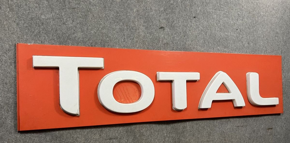 Large Advertising Plaque "total" Sign / 270 Cm   