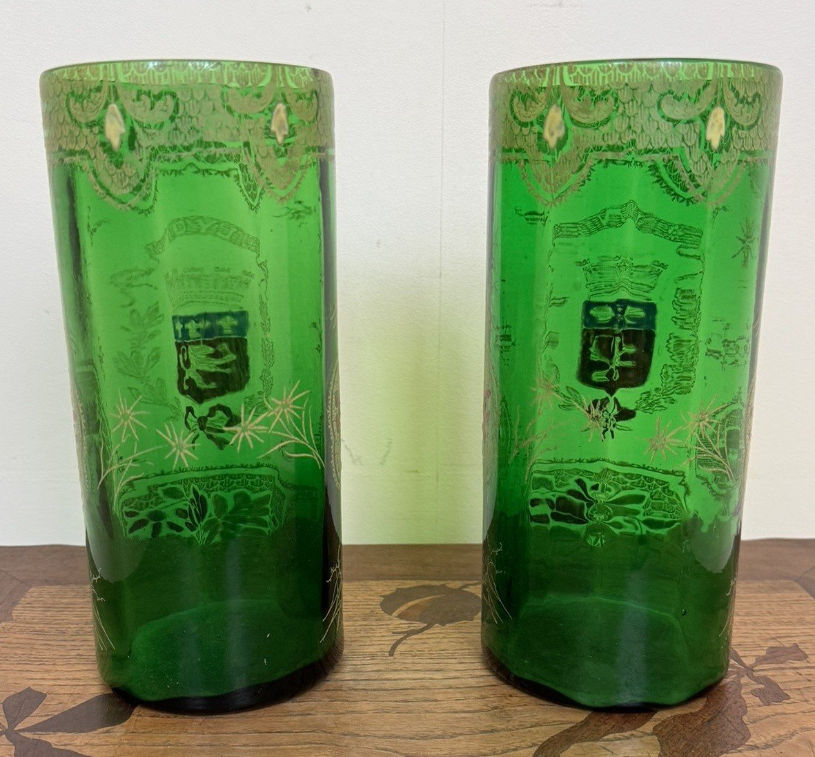 Legras (d'après) : Paire De Vases Forme Rouleaux époque Art Nouveau-photo-2