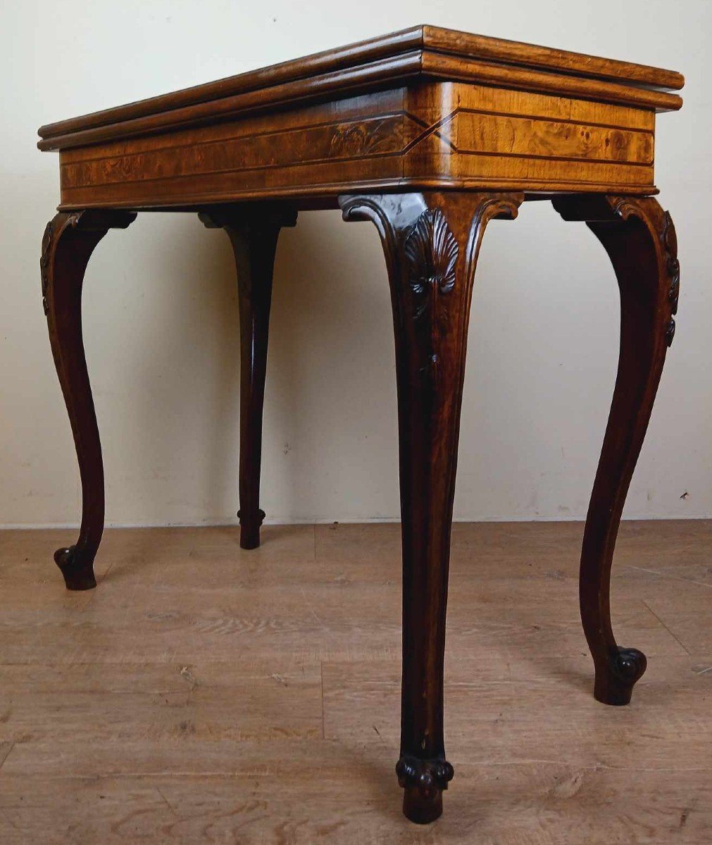 Pretty Lxv Style Game Table In Marquetry Circa 1880-photo-3