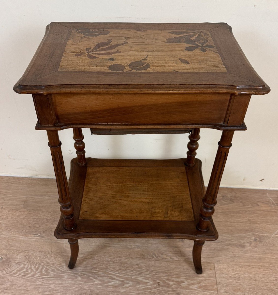 In The Spirit Of The Nancy School: Magnificent Marquetry Sewing Table-photo-3