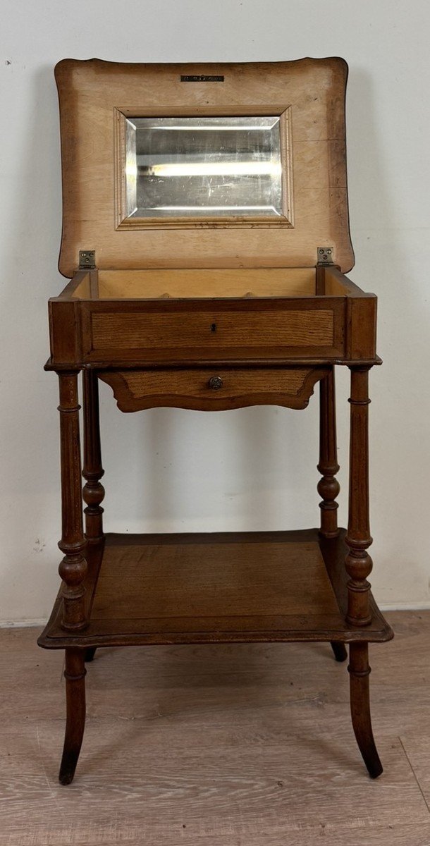 In The Spirit Of The Nancy School: Magnificent Marquetry Sewing Table-photo-5