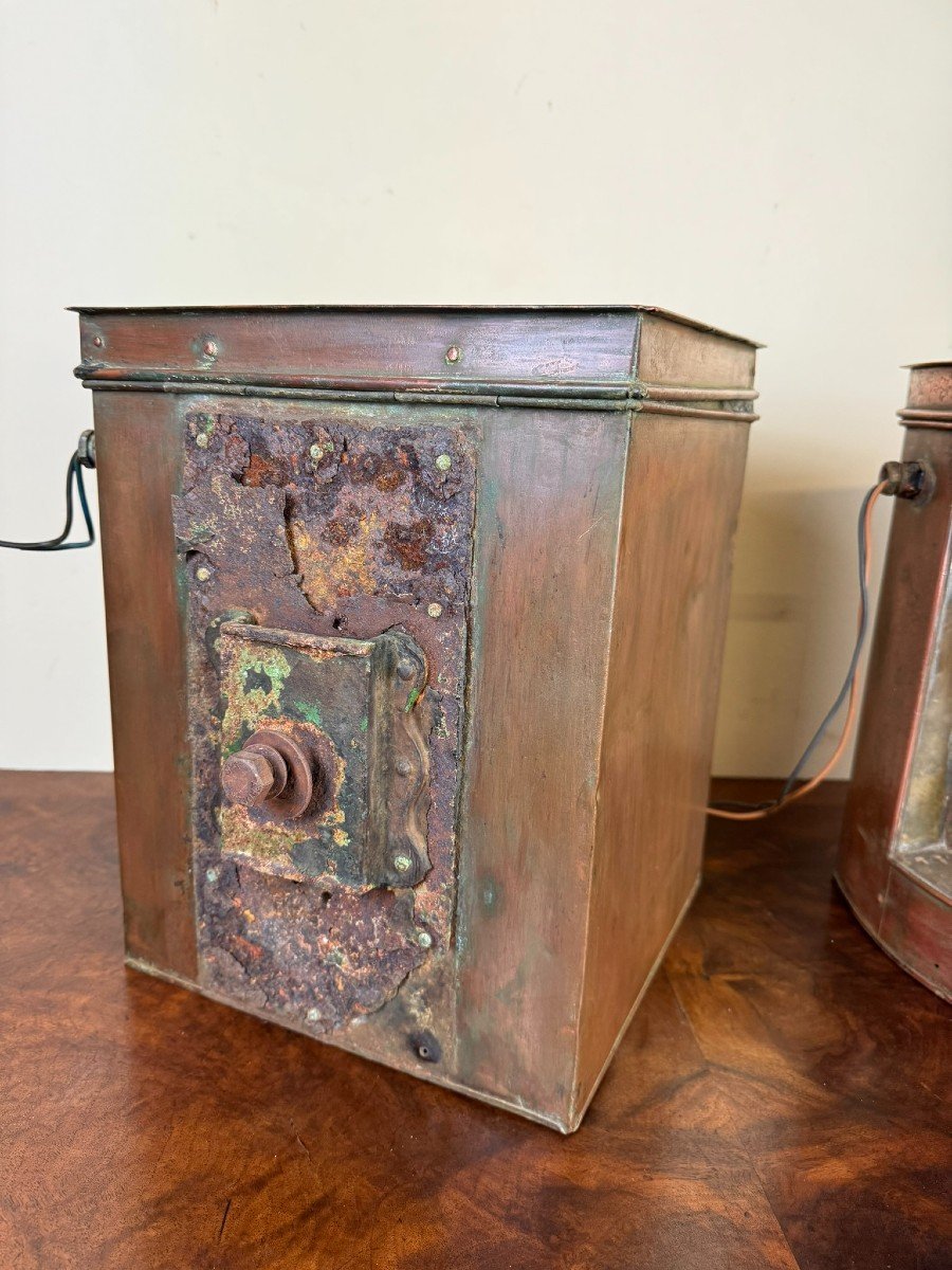 Pair Of Copper Navigation Lamps -photo-5