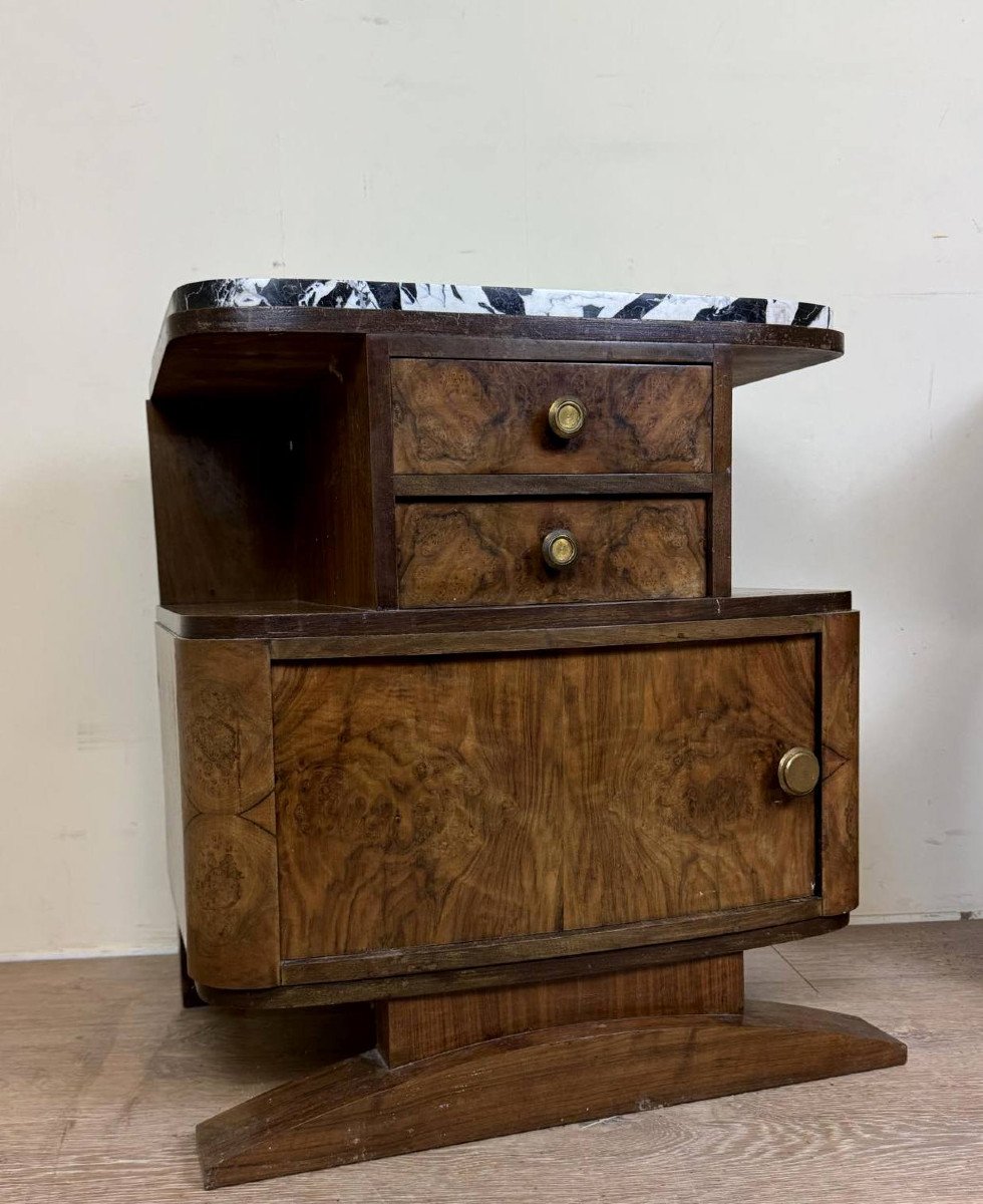 Pair Of Art Deco Period Bedside Tables-photo-1