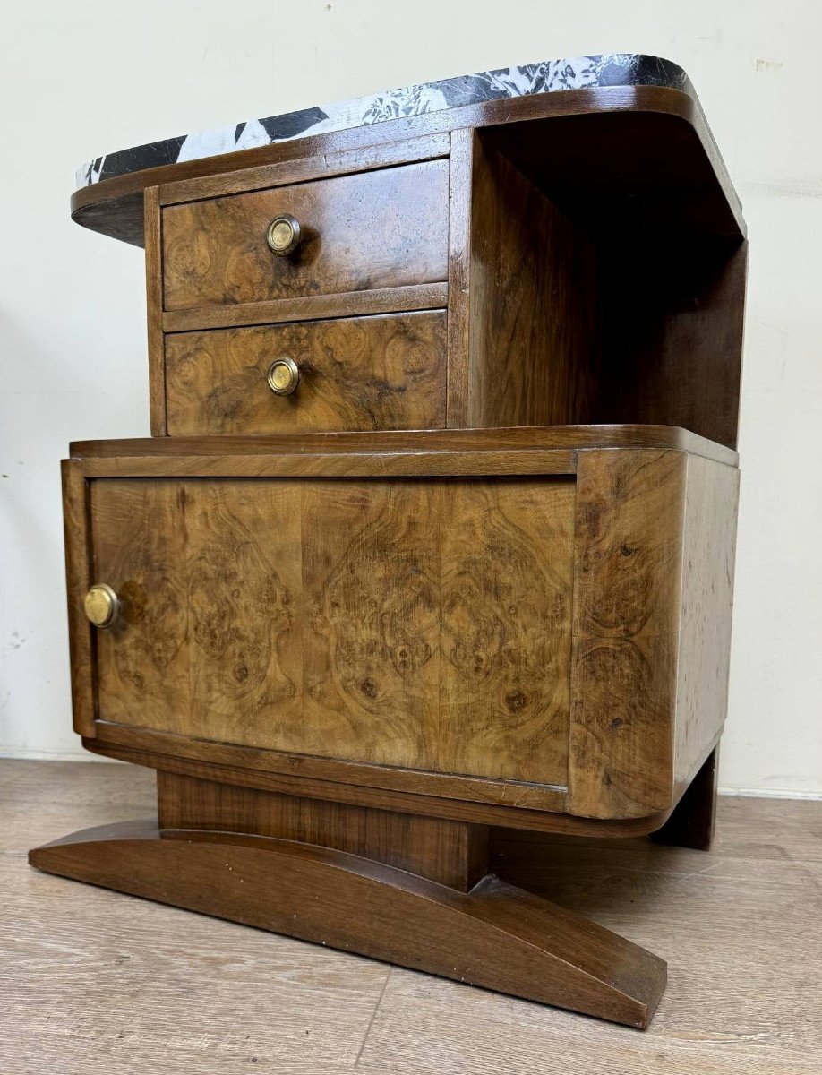 Pair Of Art Deco Period Bedside Tables-photo-3