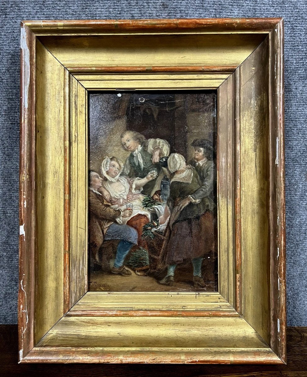 François Patte 1854: Oil On Panel Signed And Dated -photo-6