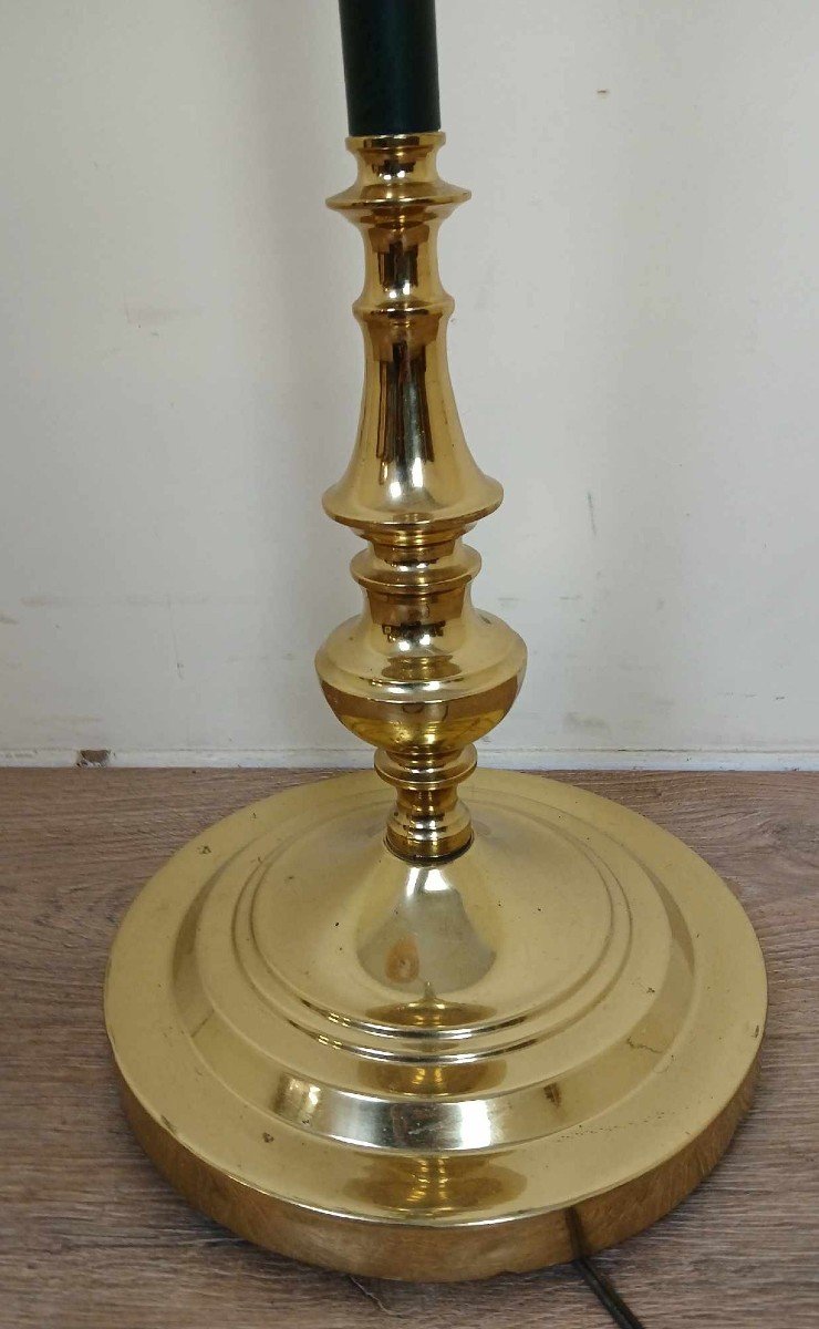 Large Gold Brass Reading Lamp With Removable Articulated Arm -photo-3