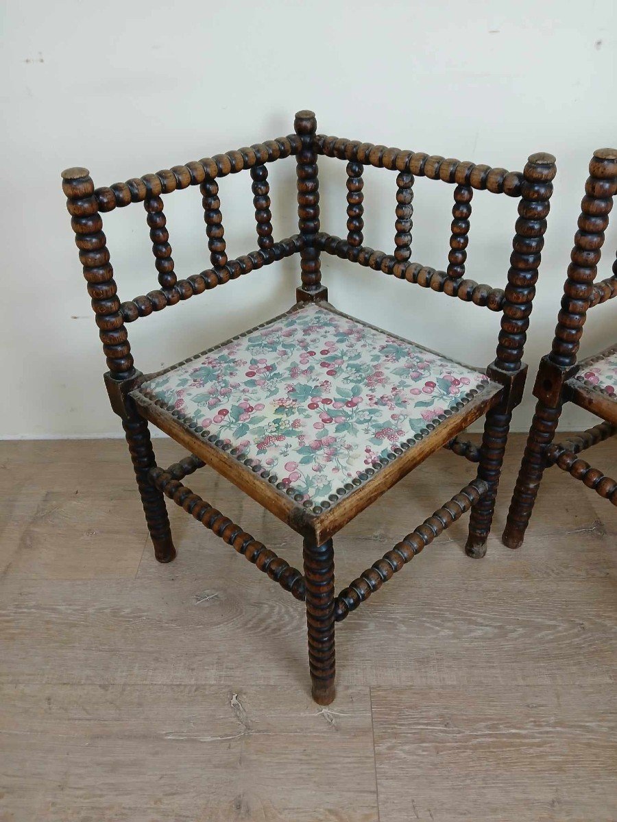 Lovely Pair Of Solid Wood Fireside Armchairs Circa 1880-photo-3