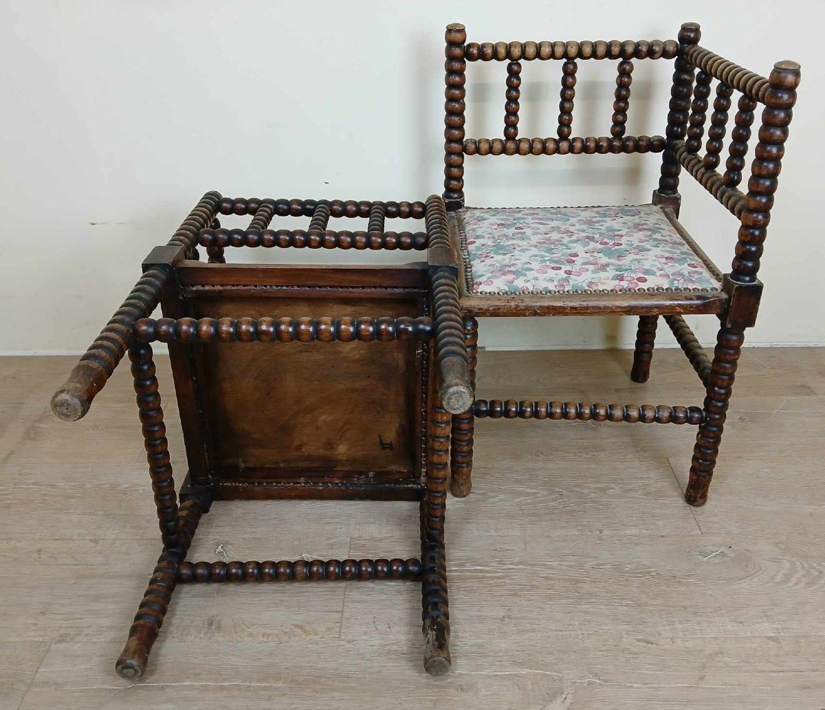 Lovely Pair Of Solid Wood Fireside Armchairs Circa 1880-photo-1