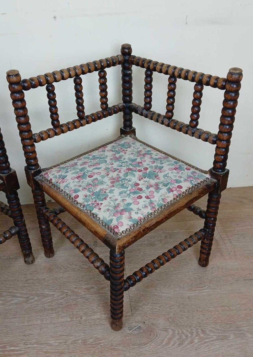 Lovely Pair Of Solid Wood Fireside Armchairs Circa 1880-photo-3