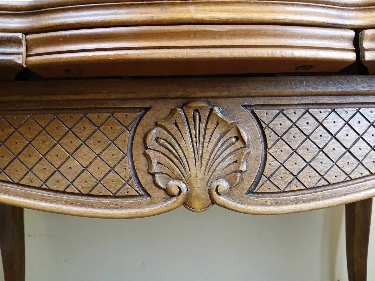 Large Extendable Provencal Table In Louis XV Style In Solid Walnut, 20th Century-photo-1