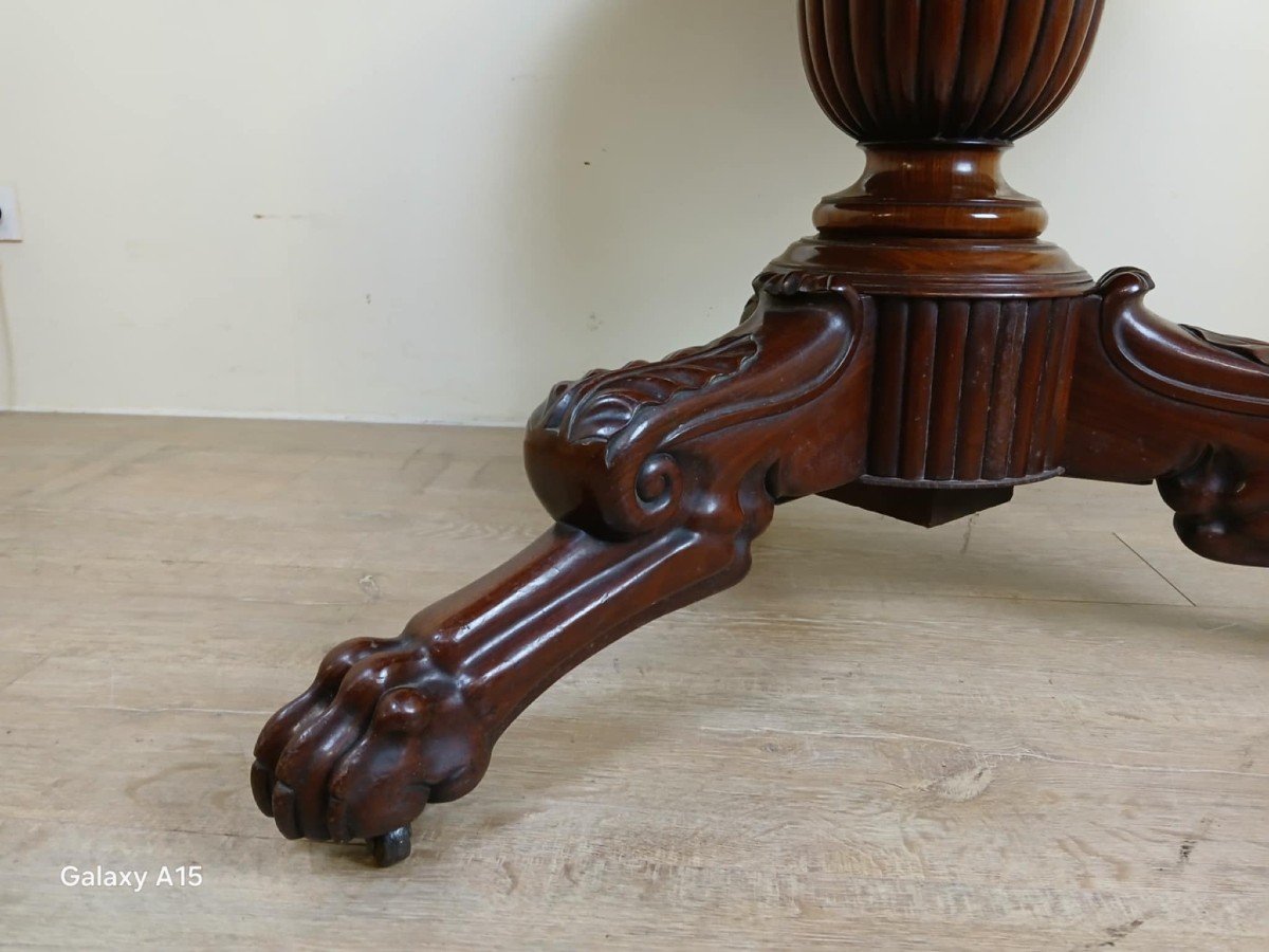 Superb Empire Period Pedestal Table In Mahogany, Early 19th Century-photo-2