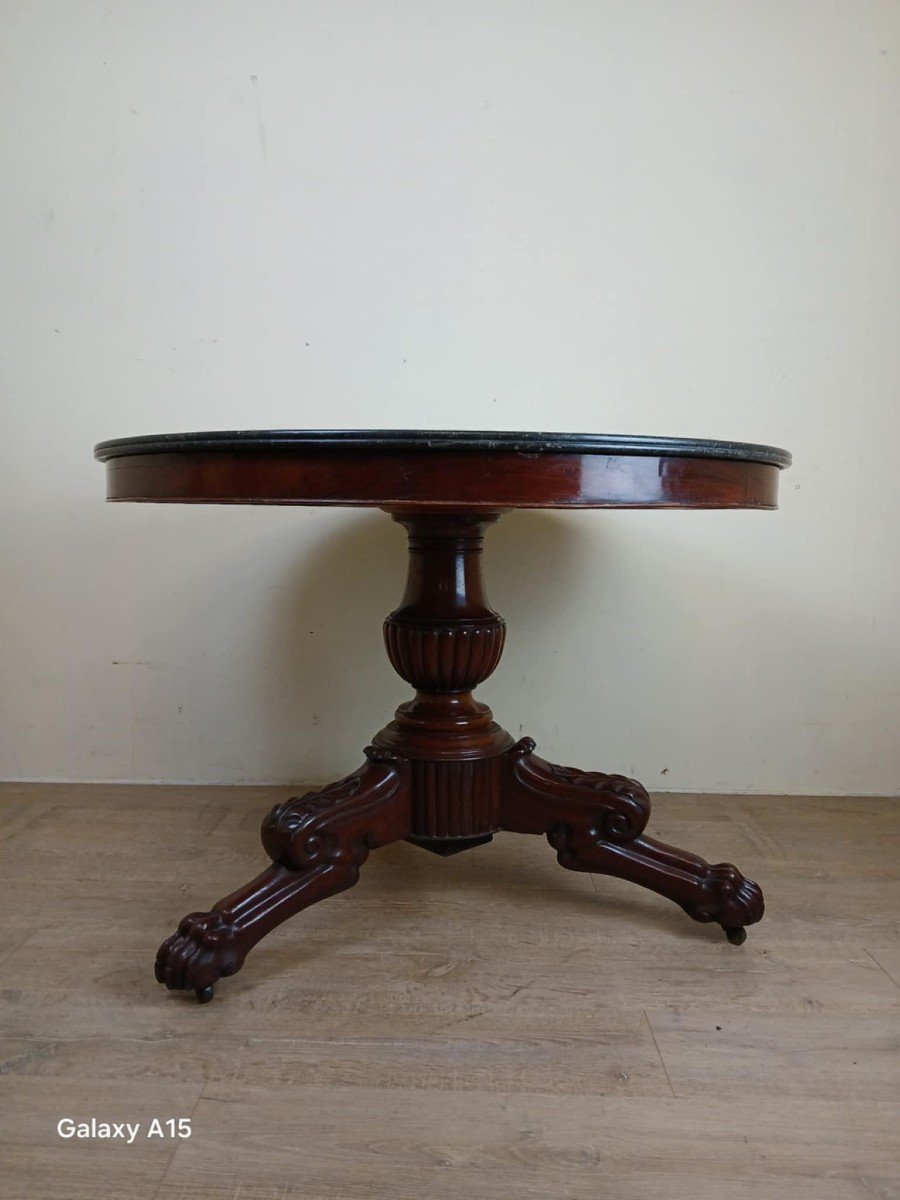 Superb Empire Period Pedestal Table In Mahogany, Early 19th Century-photo-4