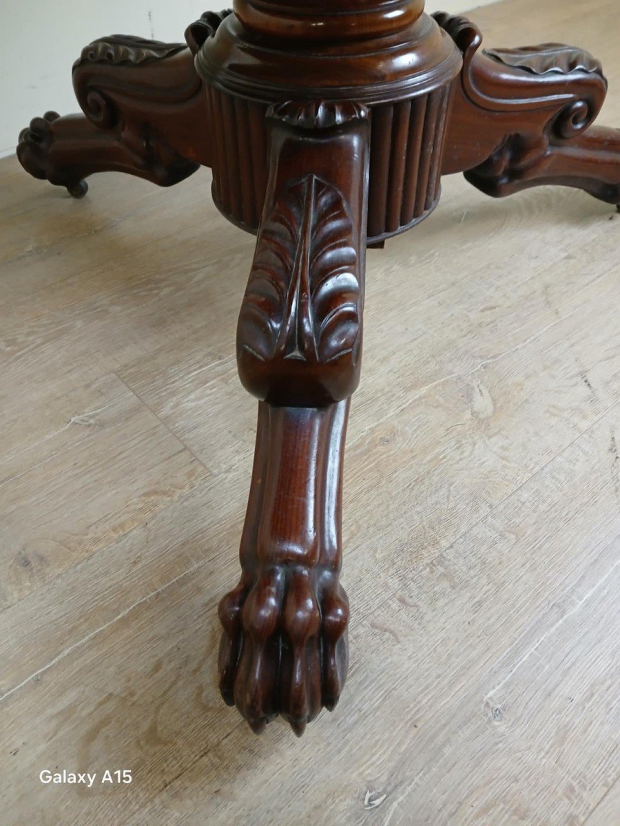 Superb Empire Period Pedestal Table In Mahogany, Early 19th Century-photo-2