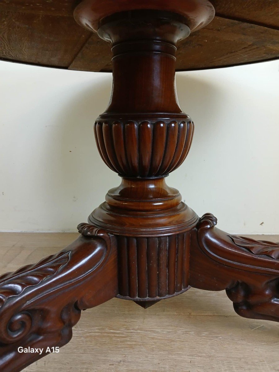 Superb Empire Period Pedestal Table In Mahogany, Early 19th Century-photo-3