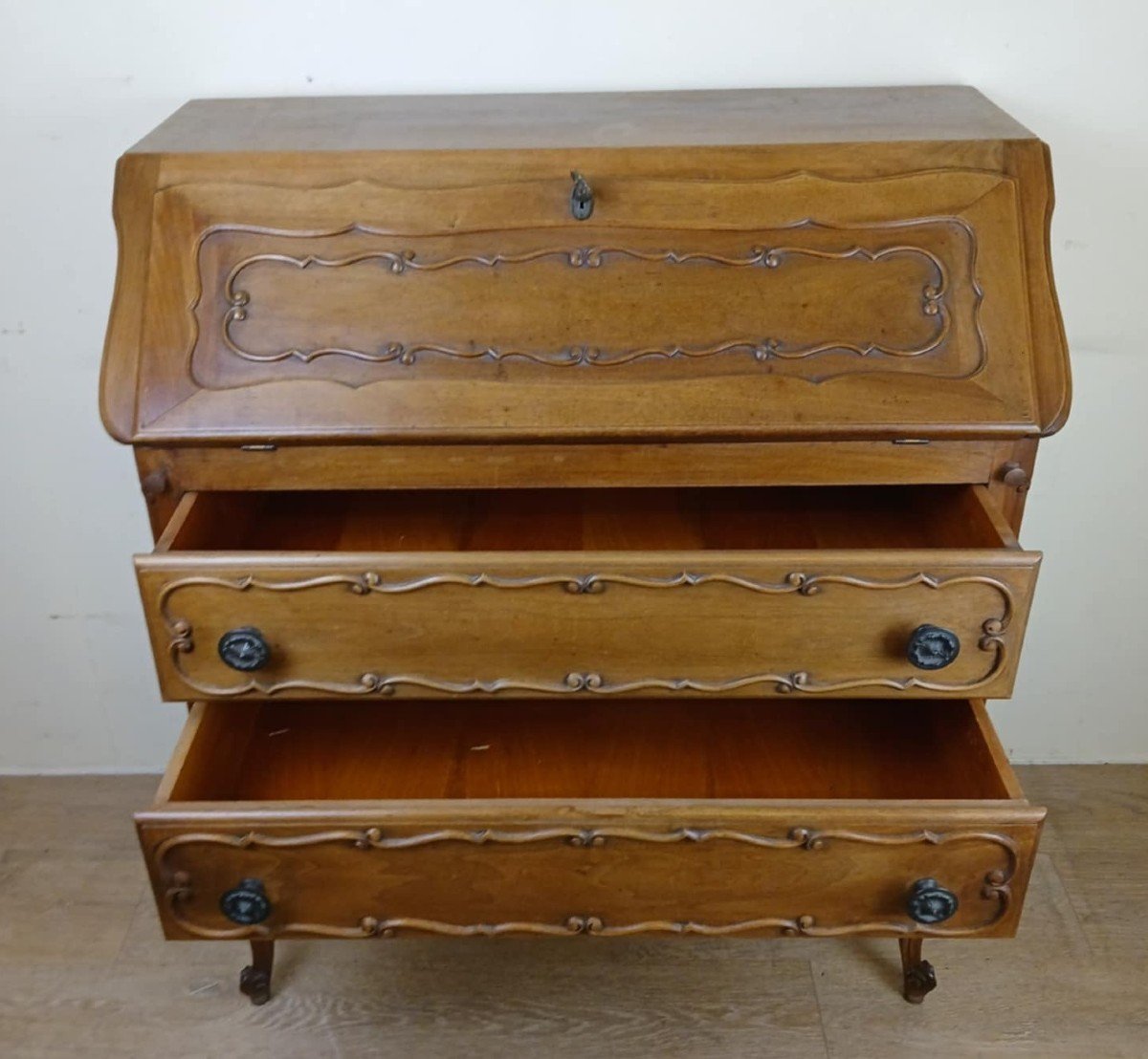 Commode Scriban Louis XV Baroque En Bois Massif époque XXeme -photo-3