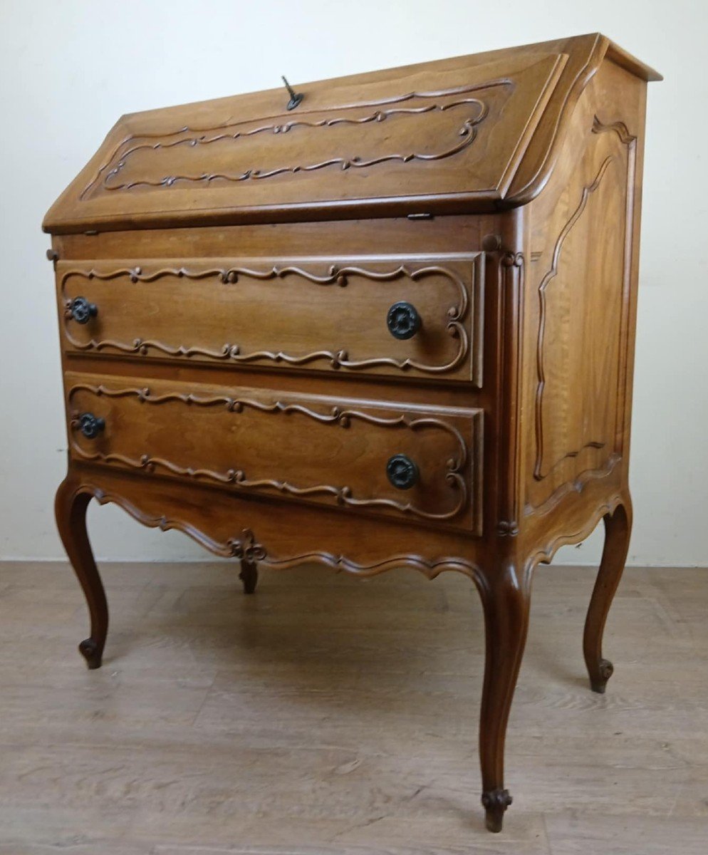 Commode Scriban Louis XV Baroque En Bois Massif époque XXeme 