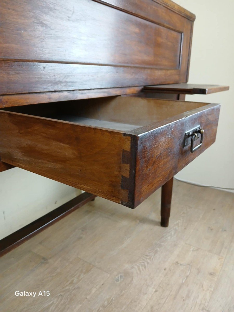 Very Rare Napoleon III Period System Desk In Solid Oak Circa 1850 Stamped Stolzenberg-photo-4