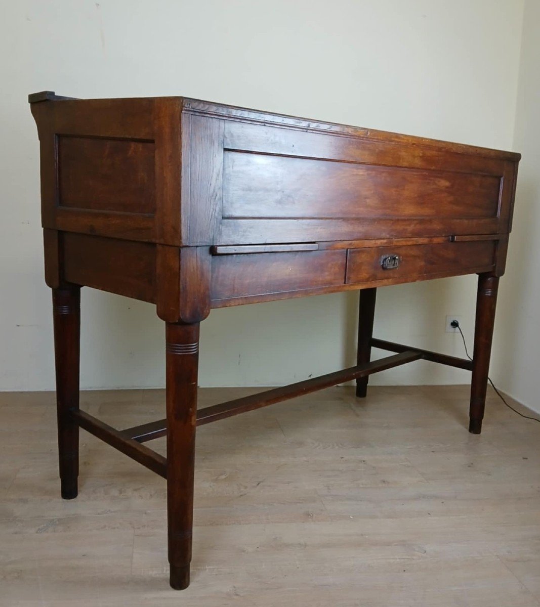 Very Rare Napoleon III Period System Desk In Solid Oak Circa 1850 Stamped Stolzenberg-photo-2