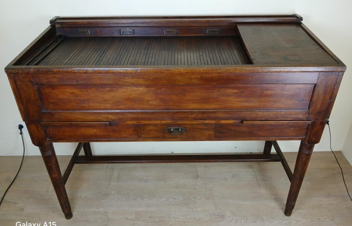 Very Rare Napoleon III Period System Desk In Solid Oak Circa 1850 Stamped Stolzenberg