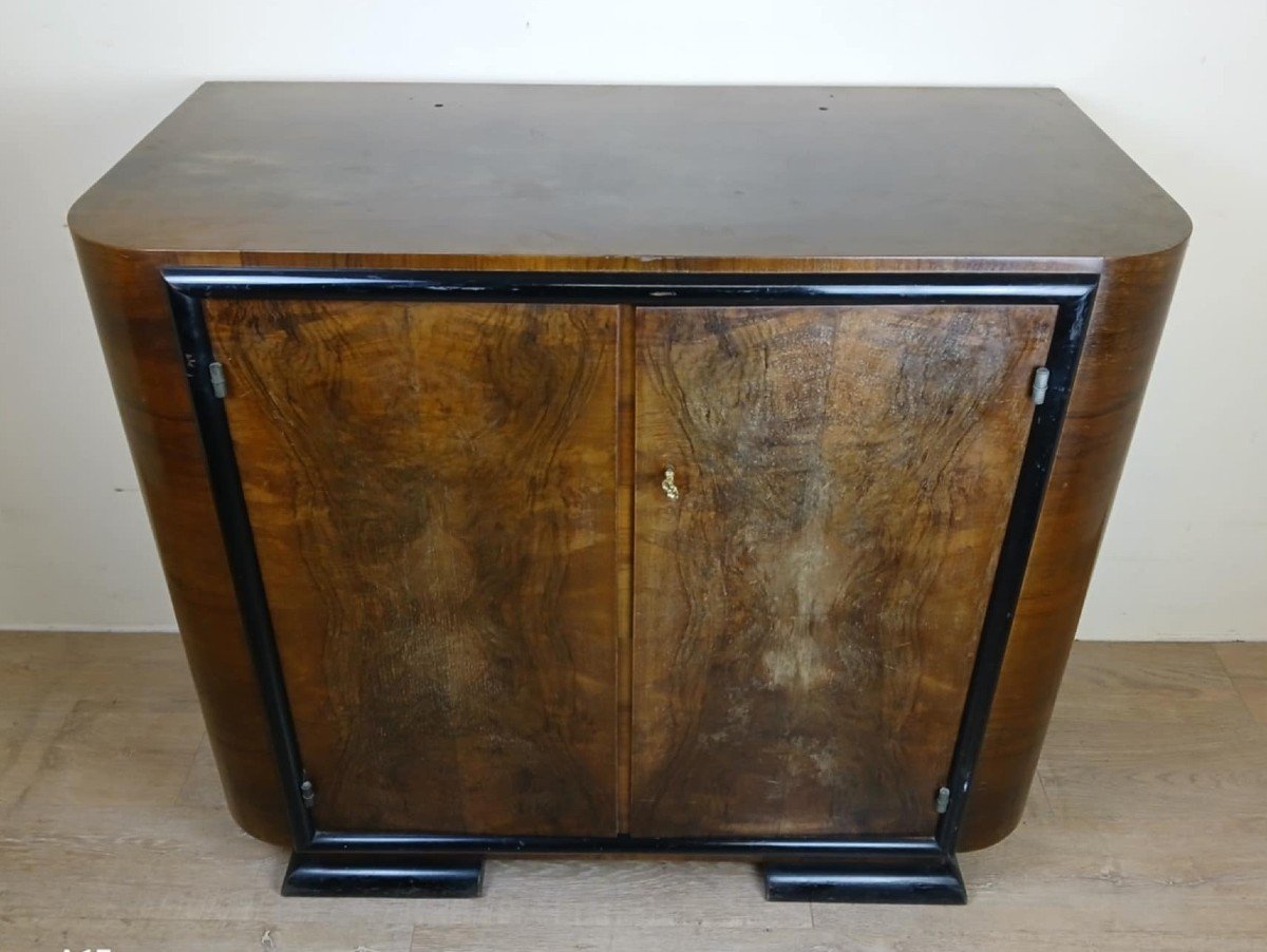 Art Deco Period Burr Walnut Cabinet Buffet Circa 1925-photo-4