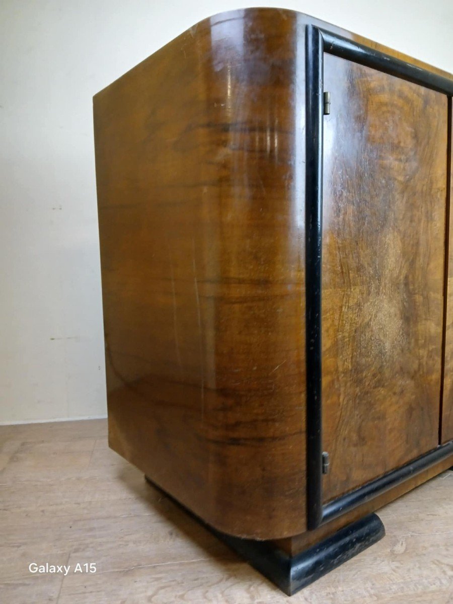 Art Deco Period Burr Walnut Cabinet Buffet Circa 1925-photo-3