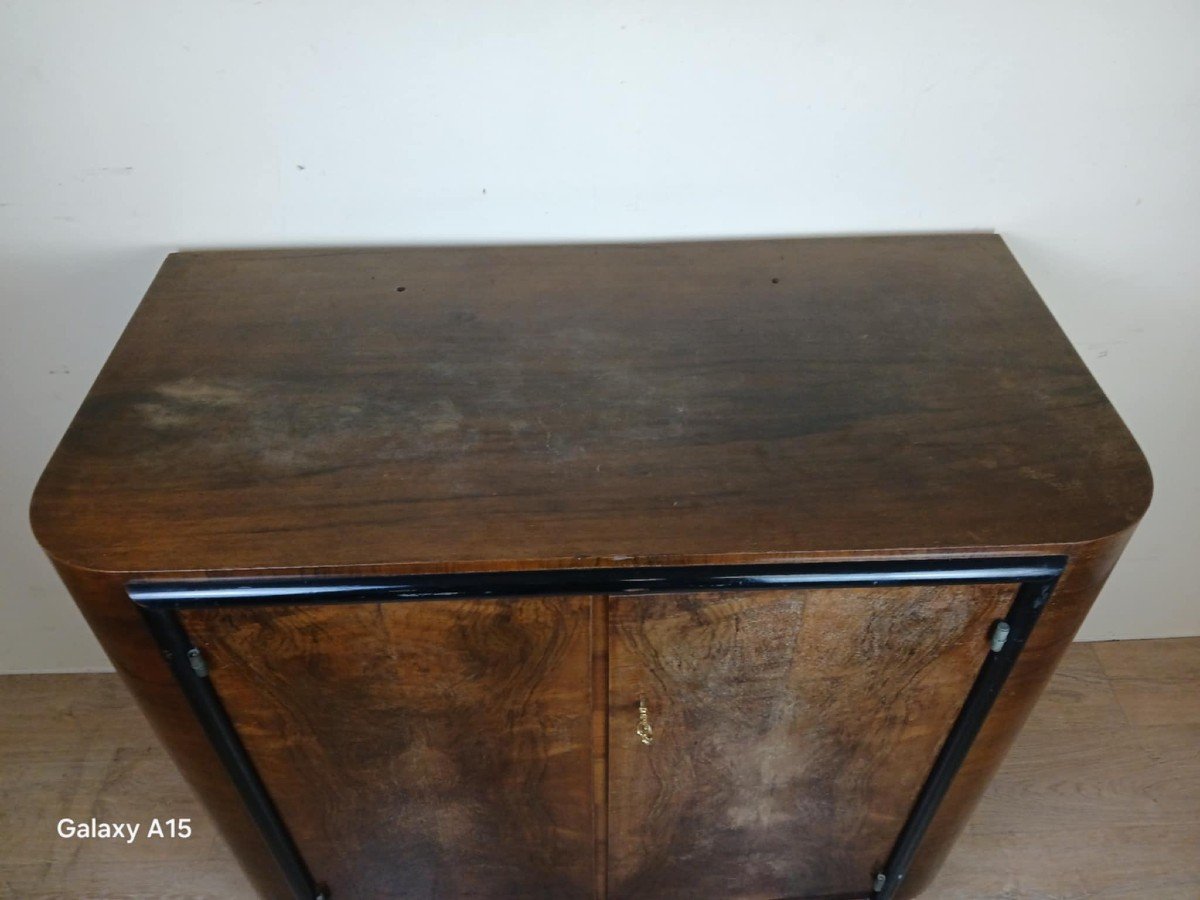 Art Deco Period Burr Walnut Cabinet Buffet Circa 1925-photo-4