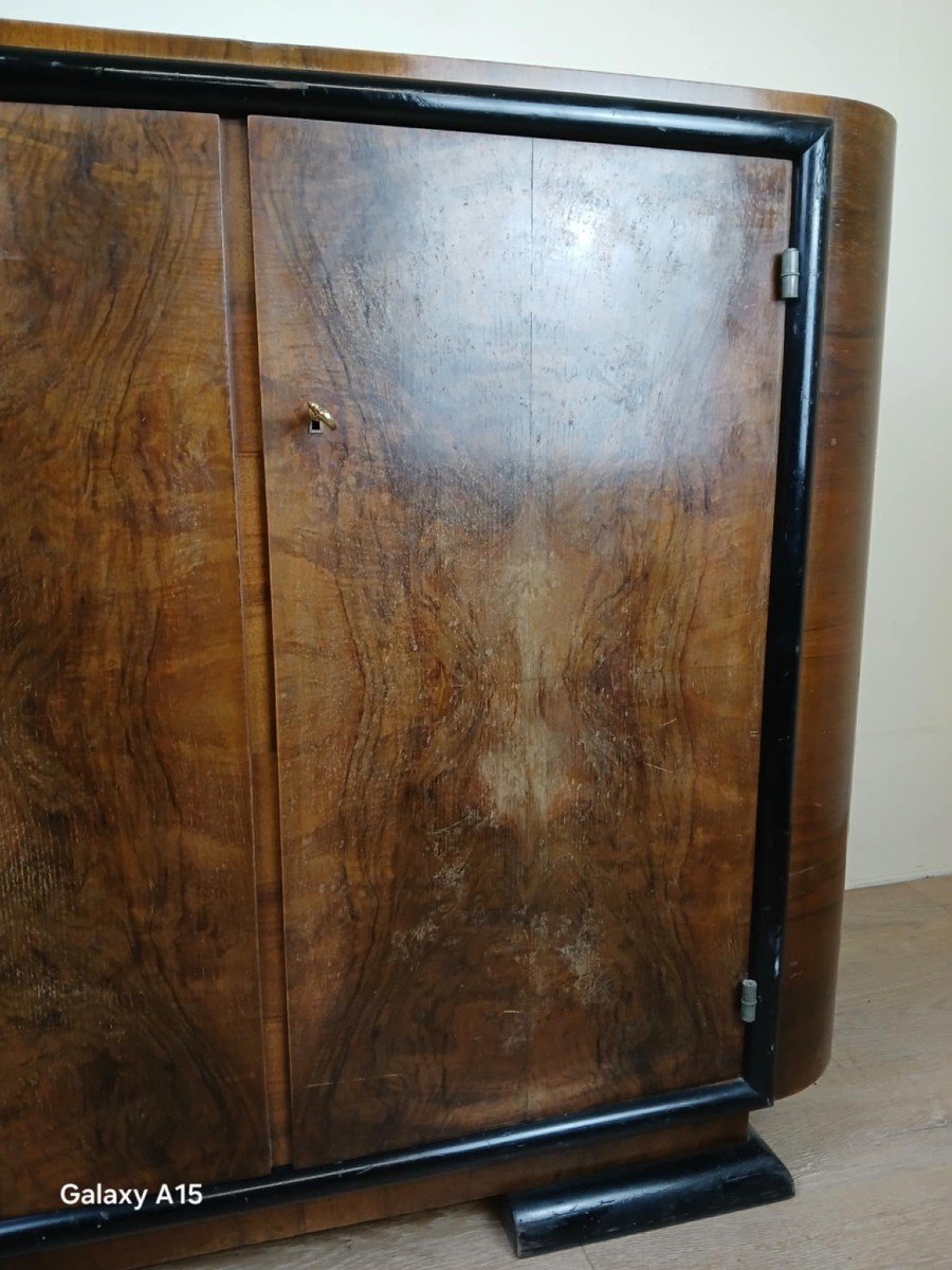 Art Deco Period Burr Walnut Cabinet Buffet Circa 1925-photo-5