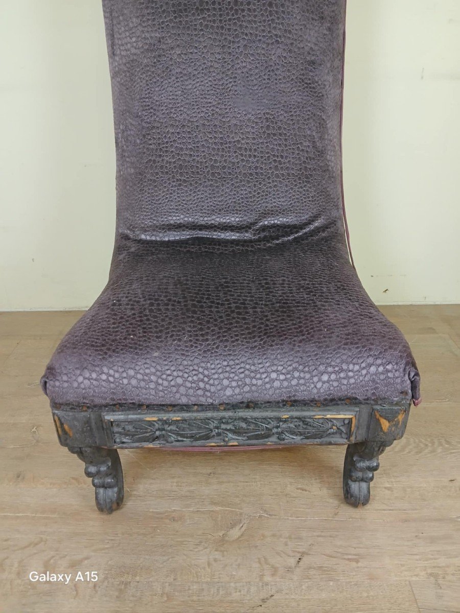 Exceptional And Rare Renaissance Style Prie Dieu Armchair In Boat Shape Circa 1850-photo-3