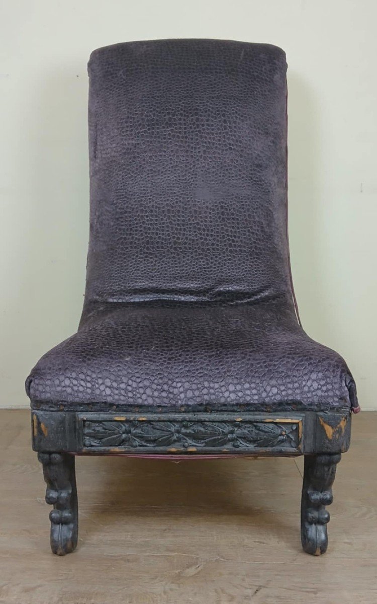 Renaissance Style Prie Dieu Armchair In Boat Shape Circa 1850