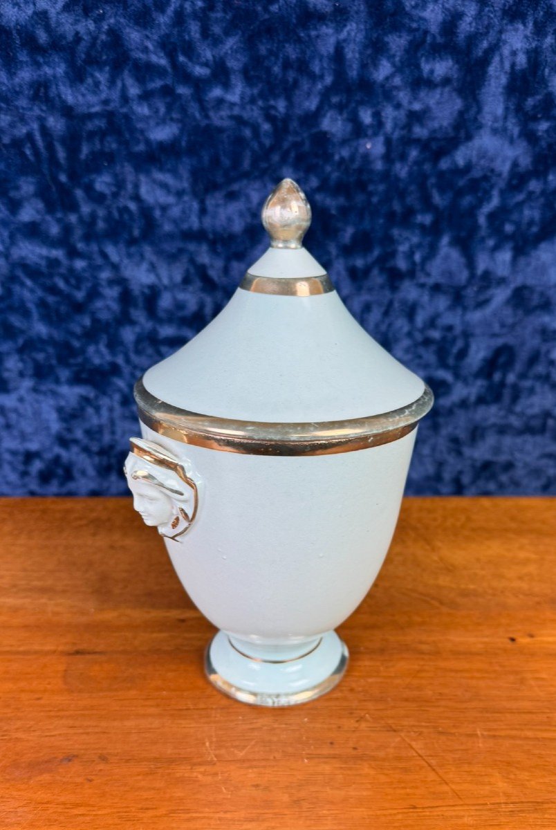 Superb Empire Style Drageoir In Paris Porcelain From The Late 19th Century 