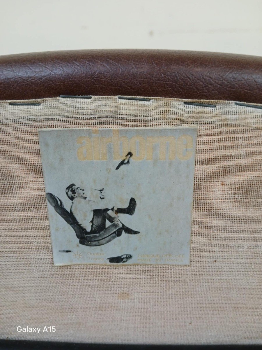 Marc Simon For Airborne: Nice Vintage Office Chair Stamped Year 1950-1960 -photo-5