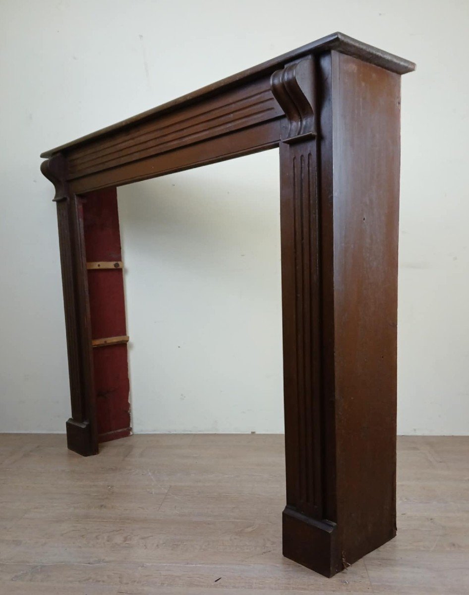 Beautiful Louis XVI Style Fireplace Surround Or Frame In Solid Oak Circa 1850 -photo-2