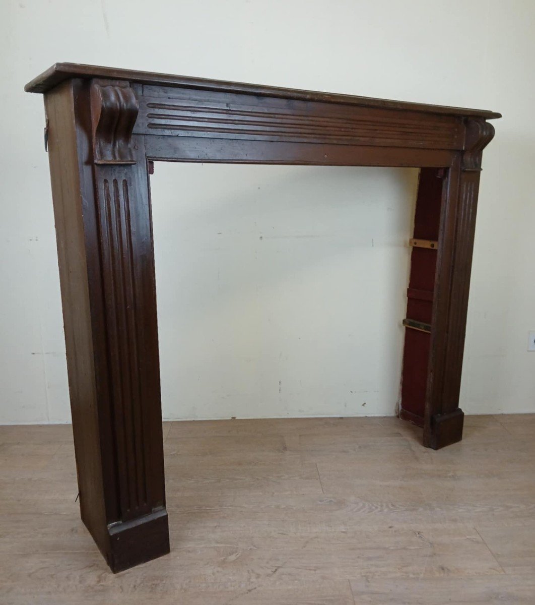 Beautiful Louis XVI Style Fireplace Surround Or Frame In Solid Oak Circa 1850 -photo-2