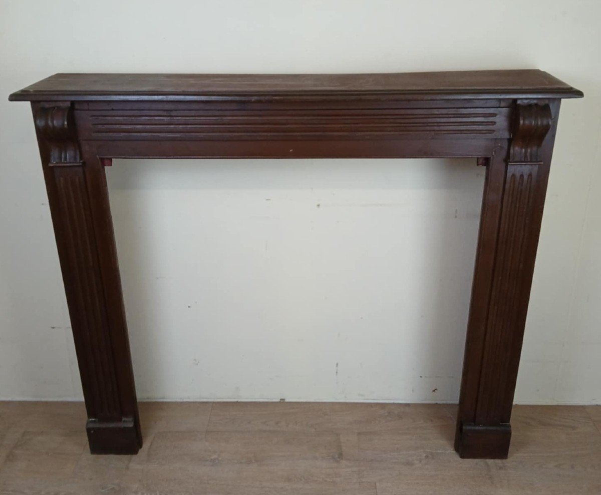 Beautiful Louis XVI Style Fireplace Surround Or Frame In Solid Oak Circa 1850 -photo-5