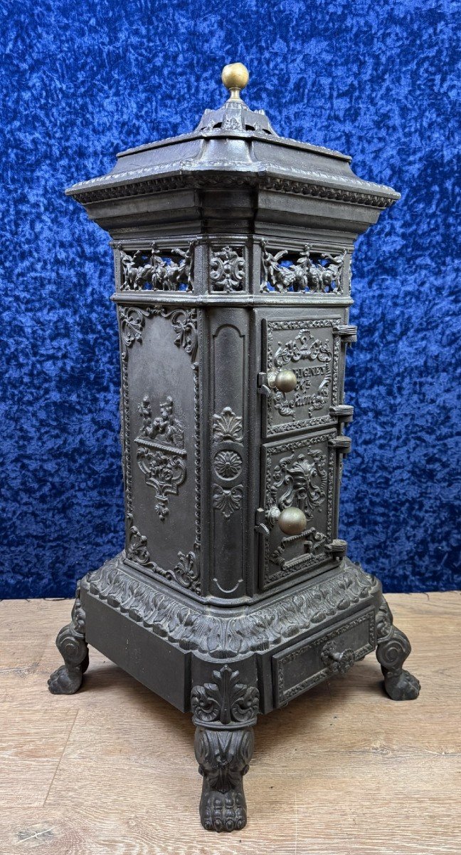 Beautiful Cast Iron Stove Pagoda Model From Varigney In Haute Saône-photo-4