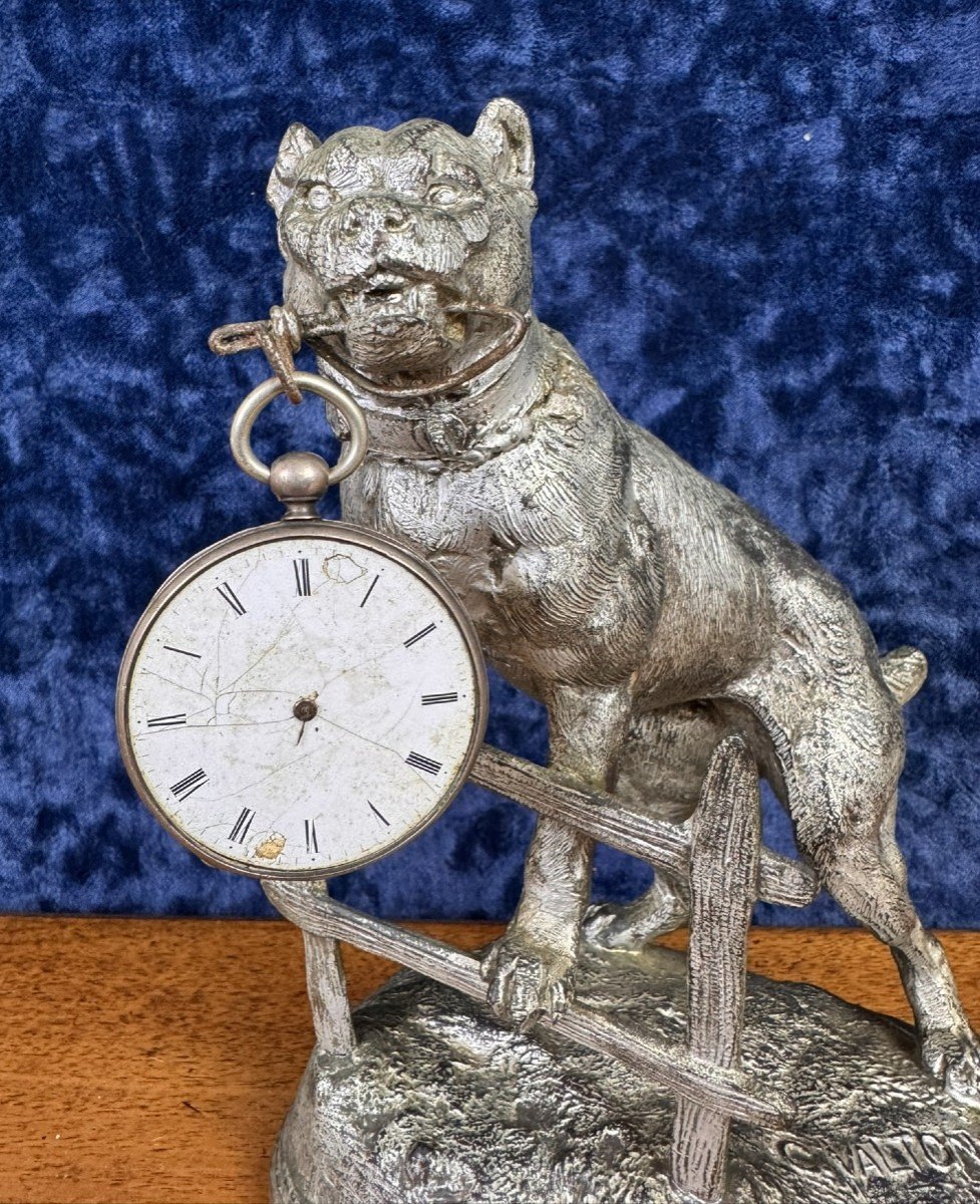 C.valton: Superb Bronze Watch Holder “the Bulldog” -photo-2