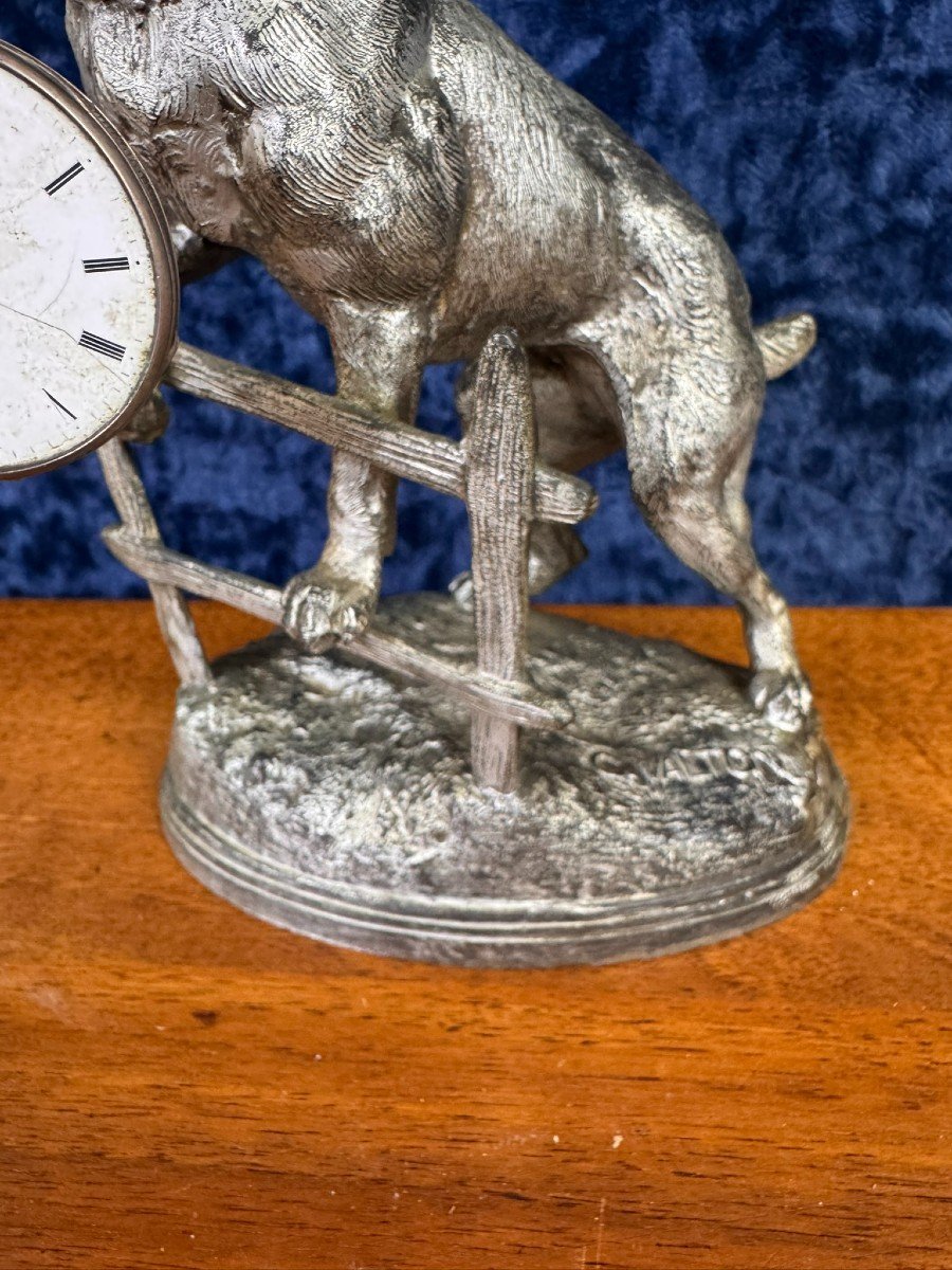 C.valton: Superb Bronze Watch Holder “the Bulldog” -photo-4