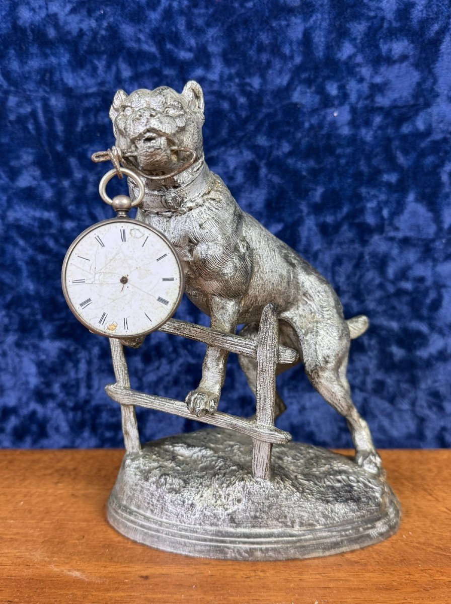 C.valton: Superb Bronze Watch Holder “the Bulldog” 