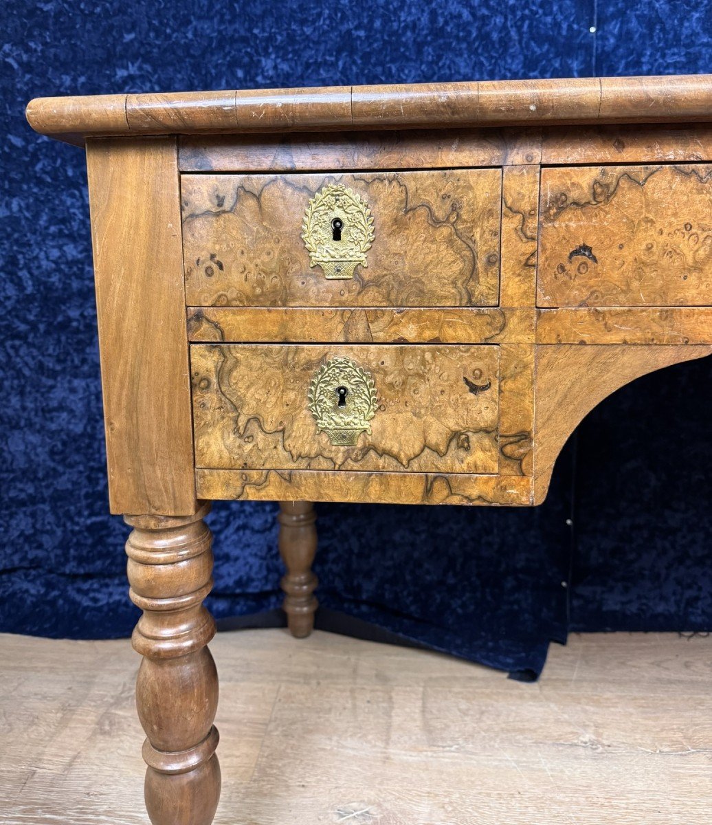 Very Beautiful Louis Philippe Period Desk In Burl Walnut Circa 1830 -photo-3