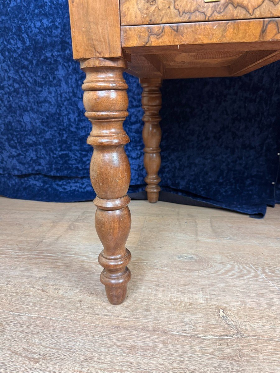 Very Beautiful Louis Philippe Period Desk In Burl Walnut Circa 1830 -photo-1