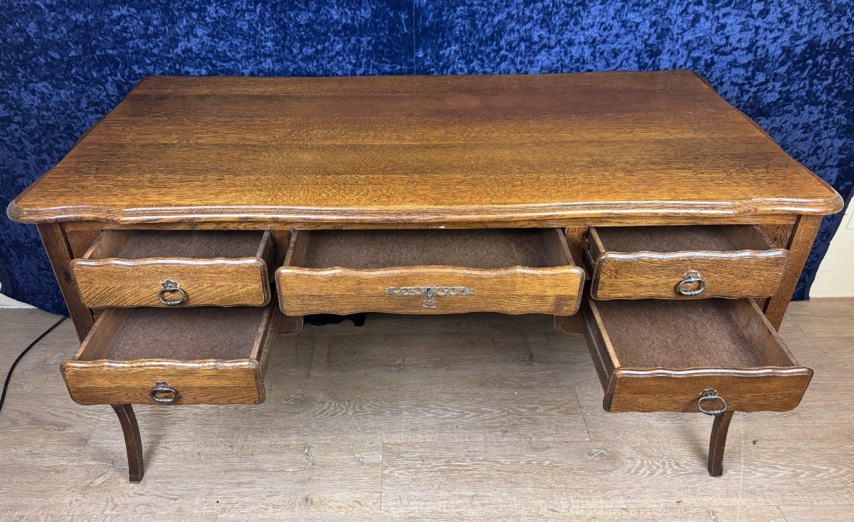 Beautiful Lxv Style Oak Desk Circa 1950-photo-3