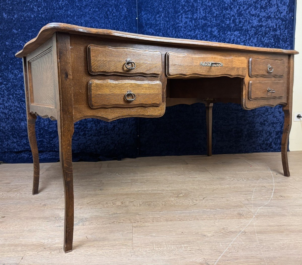 Beautiful Lxv Style Oak Desk Circa 1950-photo-4