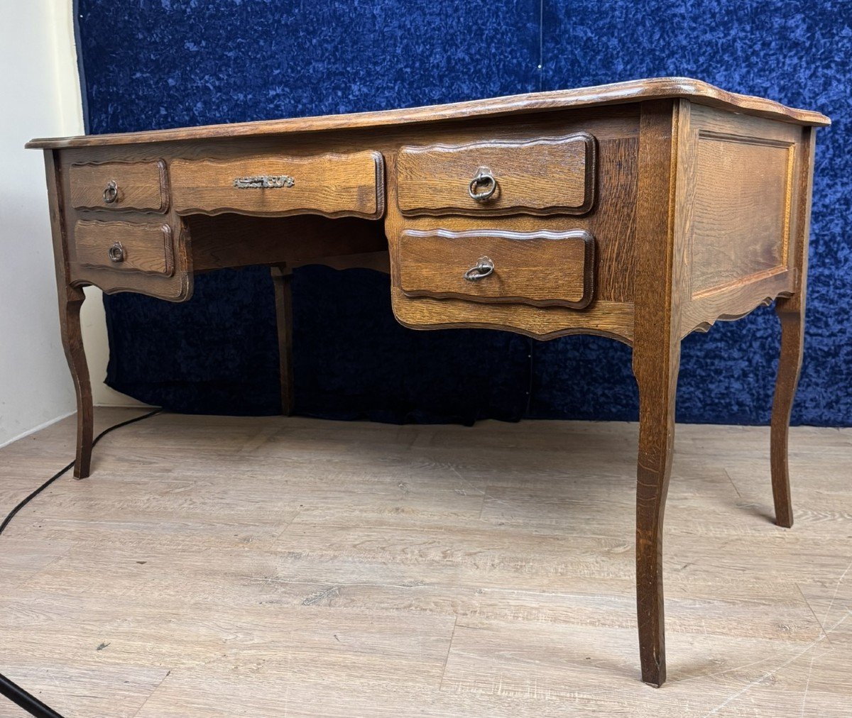 Beautiful Lxv Style Oak Desk Circa 1950-photo-5