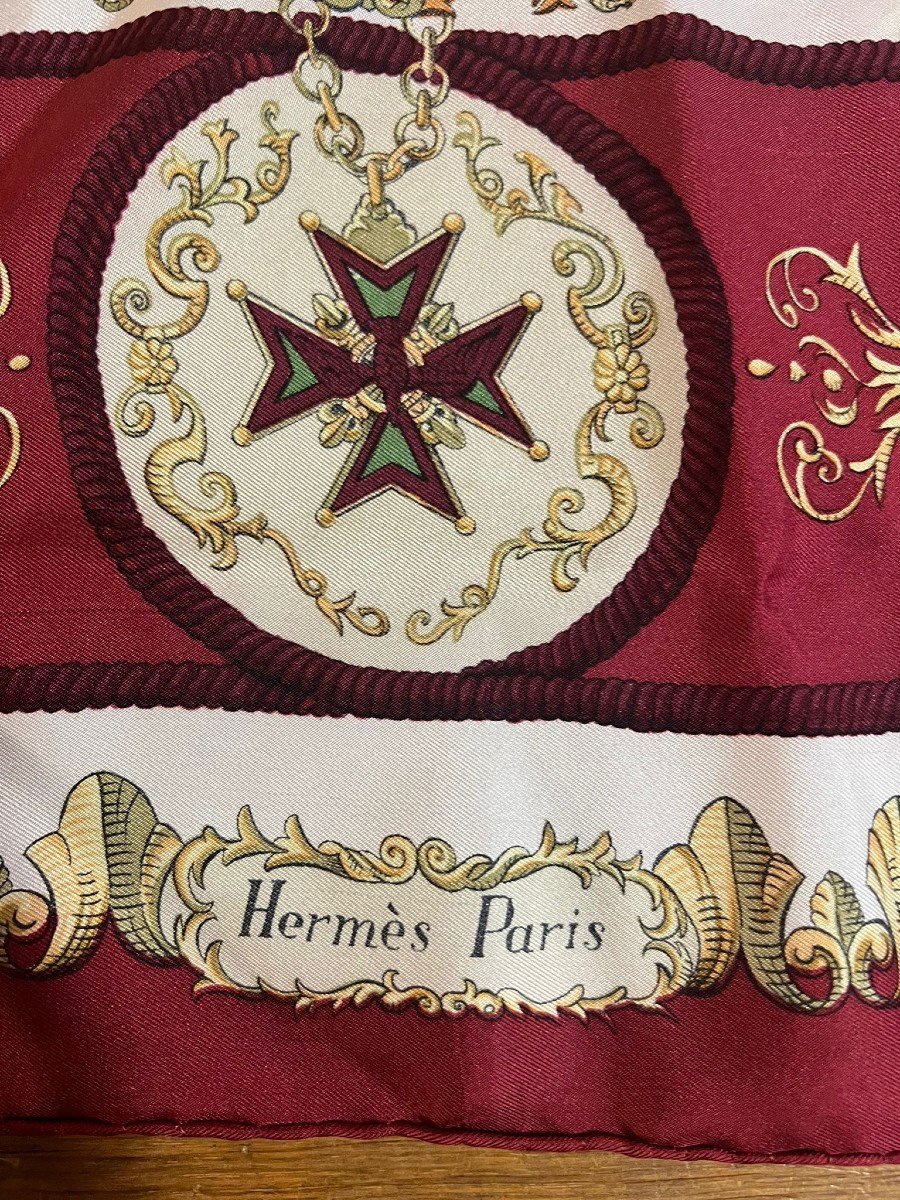 Hermès Square In Silk “ludovicus Magnus” From La Perriere-photo-2