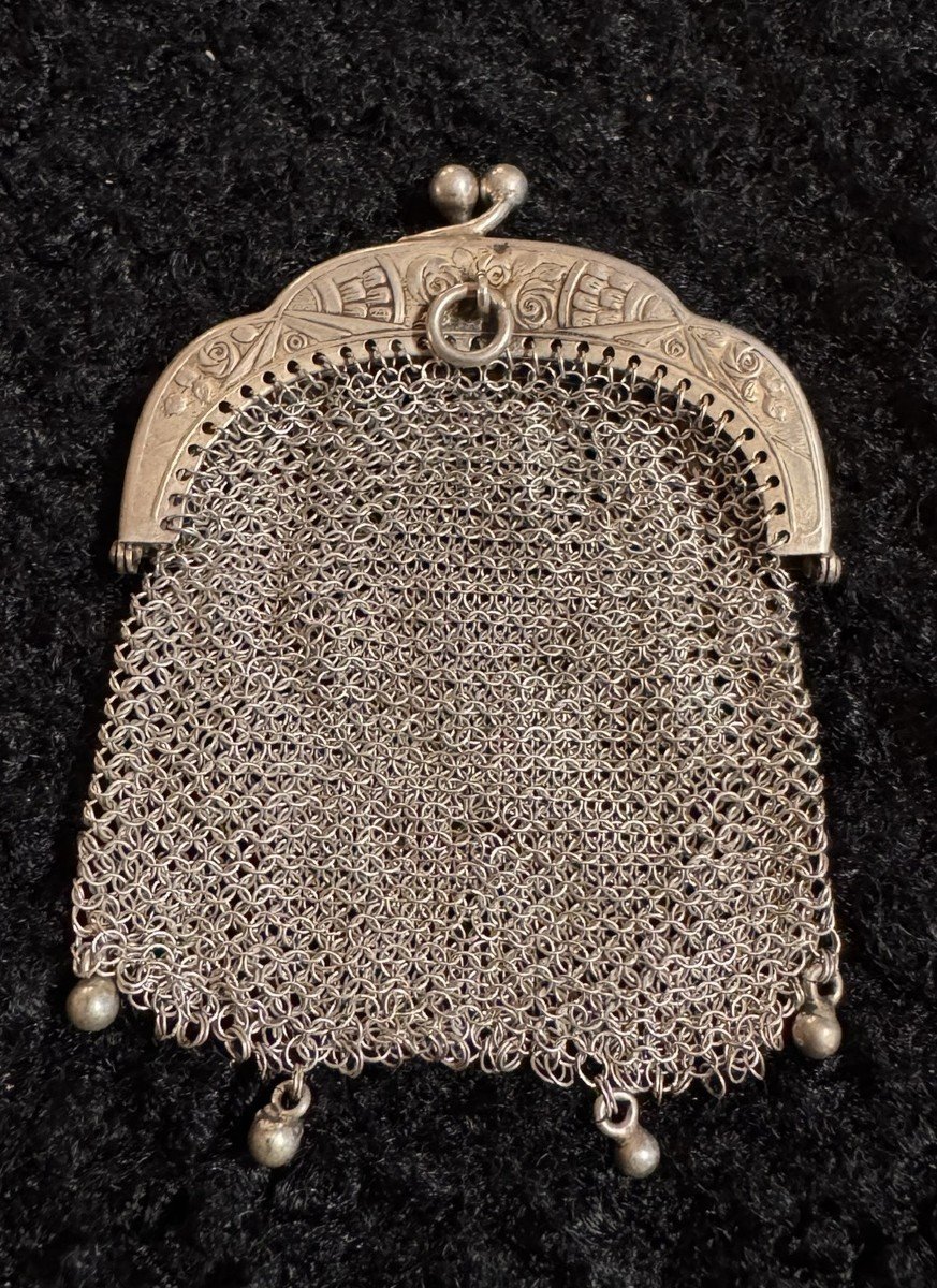 Magnificent Silver Purse From The Art Nouveau Period Circa 1900-photo-2